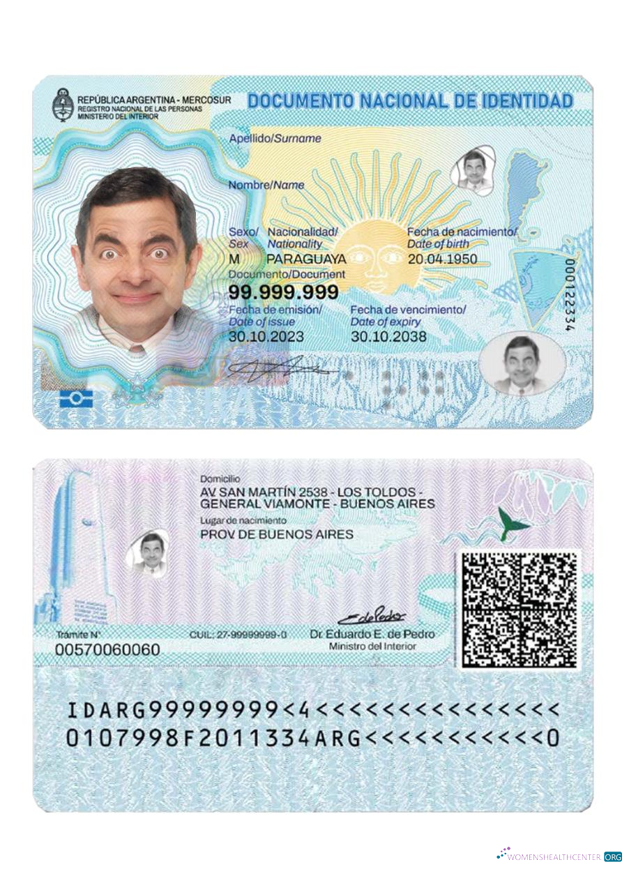 Download Argentina ID card 2023 present Photoshop template